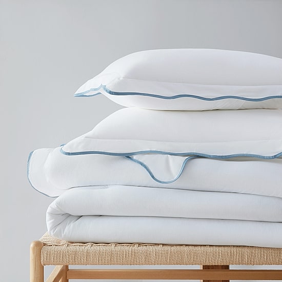 Martha Stewart Simple Scallop Easy Care Duvet Cover Set