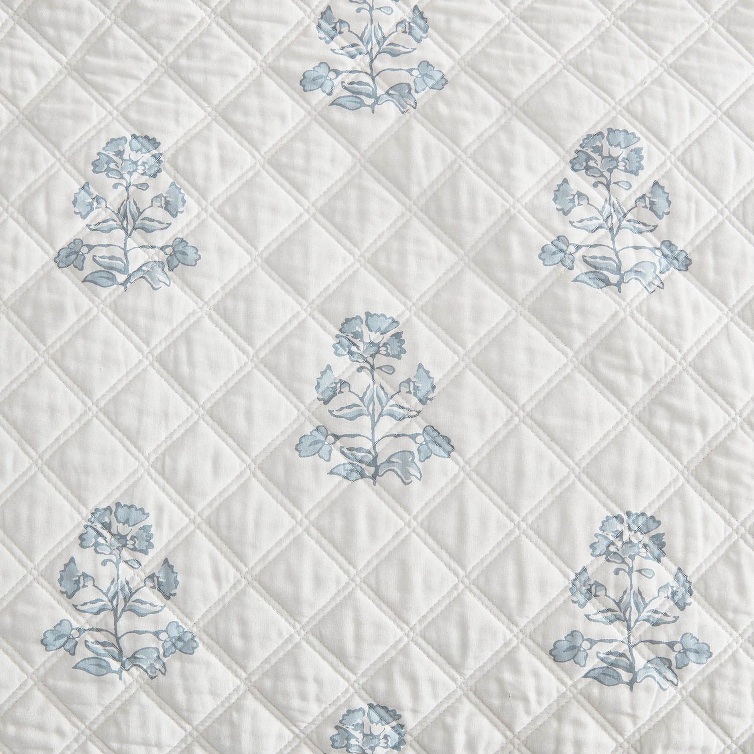 Martha Stewart Flower Block Print Easy Care Quilt Set