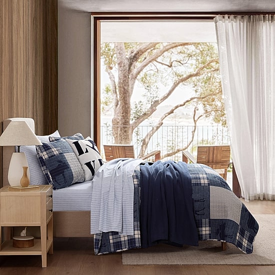 Eddie Bauer Moose Patchwork Easy Care Quilt Set