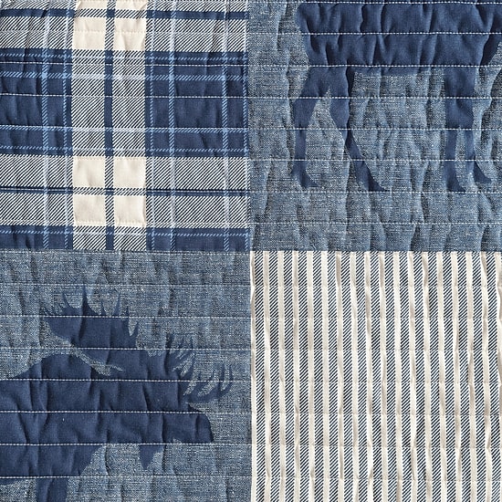 Eddie Bauer Moose Patchwork Easy Care Quilt Set