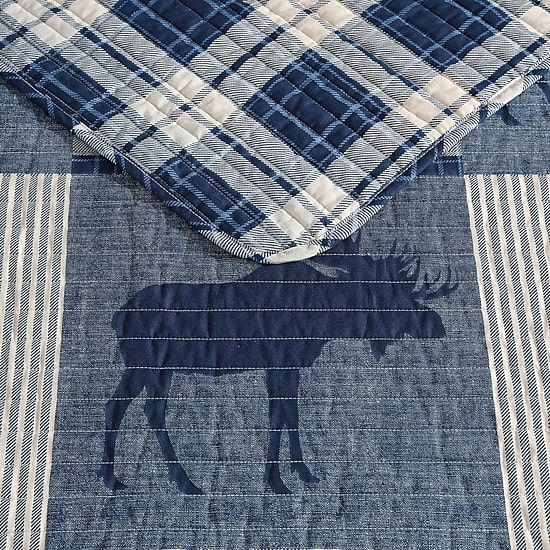 Eddie Bauer Moose Patchwork Easy Care Quilt Set