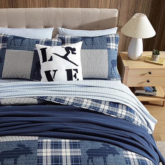 Eddie Bauer Moose Patchwork Easy Care Quilt Set