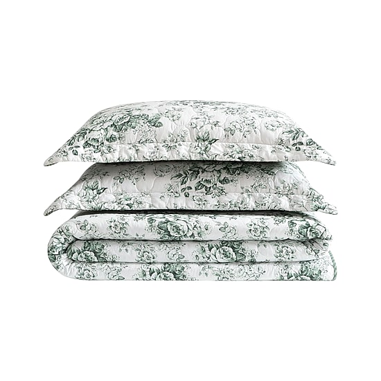 Laura Ashley Toile Delight Easy Care Quilt Set