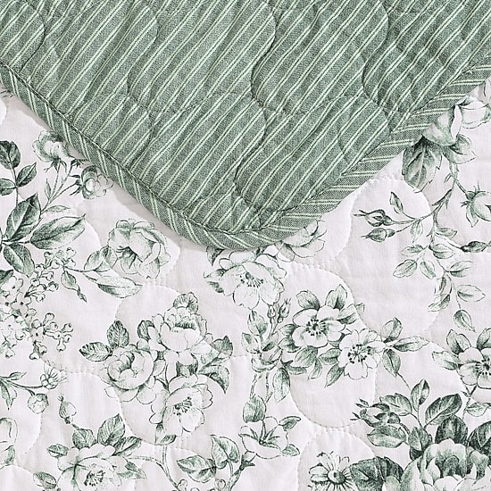 Laura Ashley Toile Delight Easy Care Quilt Set