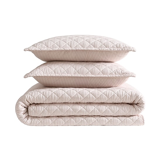 Laura Ashley Tessas Stripe Easy Care Quilt Set