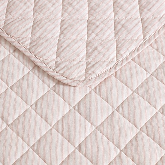Laura Ashley Tessas Stripe Easy Care Quilt Set