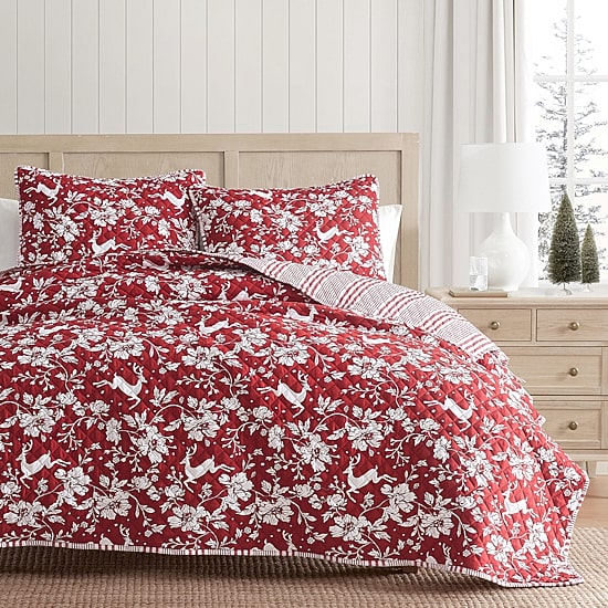 Martha Stewart Dancing Deer Easy Care Quilt Set