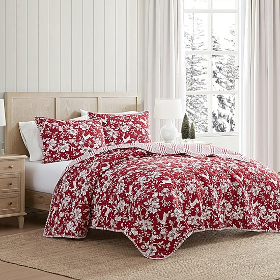 Martha Stewart Dancing Deer Easy Care Quilt Set