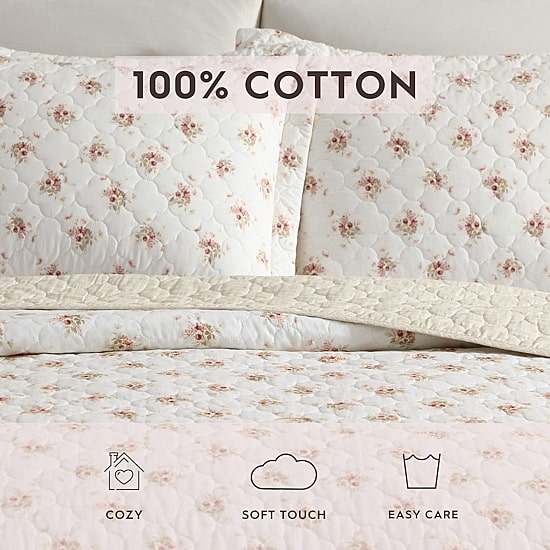 Laura Ashley Dorrie Easy Care Quilt Set