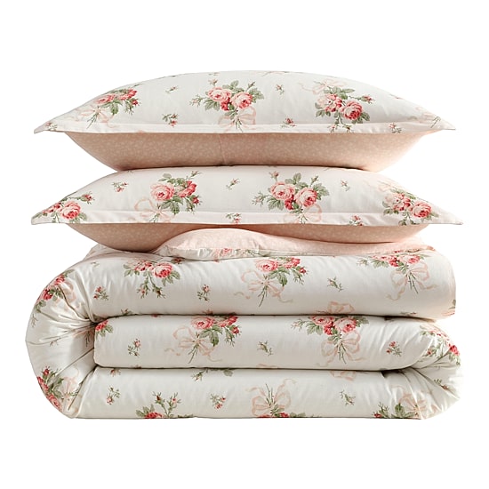 Laura Ashley Ribbon Bouquet Easy Care Comforter Set