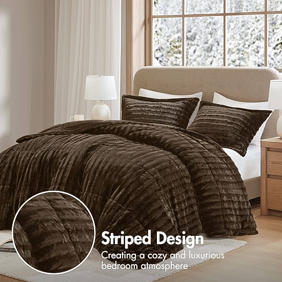 Madison Park York 3-pc. Faux Fur Midweight Comforter Set