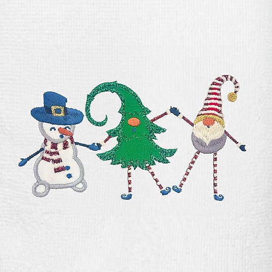Linum Home Textiles Christmas Frolic Embroidered 2-pc. Hand Towel