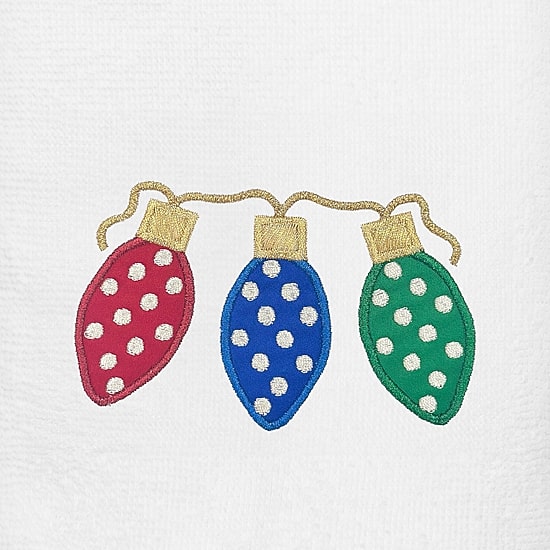 Linum Home Textiles Christmas Twinkle Embroidered 2-pc. Hand Towel