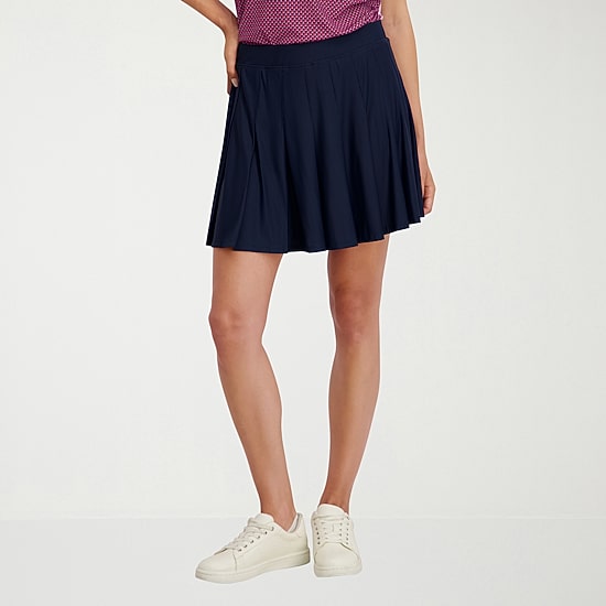 Stella Parker Womens 17" Mid Rise Stretch Fabric Knit Skort