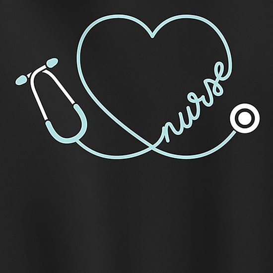 Nurse Heart Womens Long Sleeve Hoodie