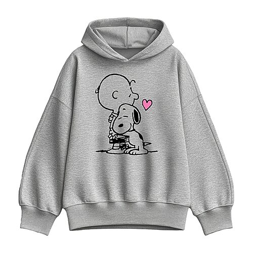 Charlie Hug Womens Long Sleeve Snoopy Hoodie, Xx-large, Gray