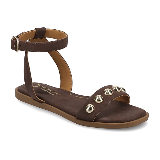 Journee Collection Womens Primrose Ankle Strap Flat Sandals
