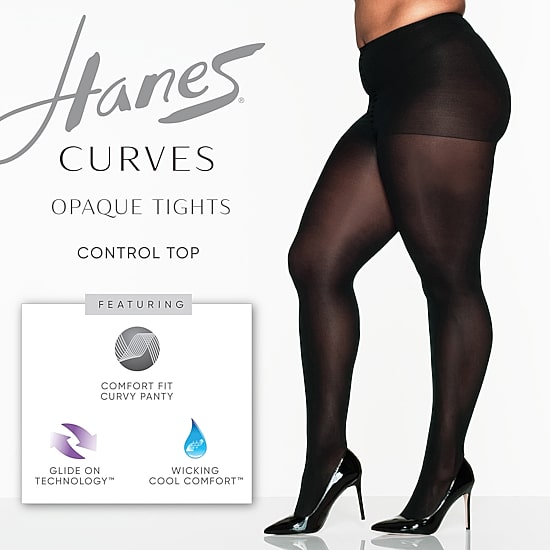 Hanes Womens Curves Moisture Wicking Plus Tights