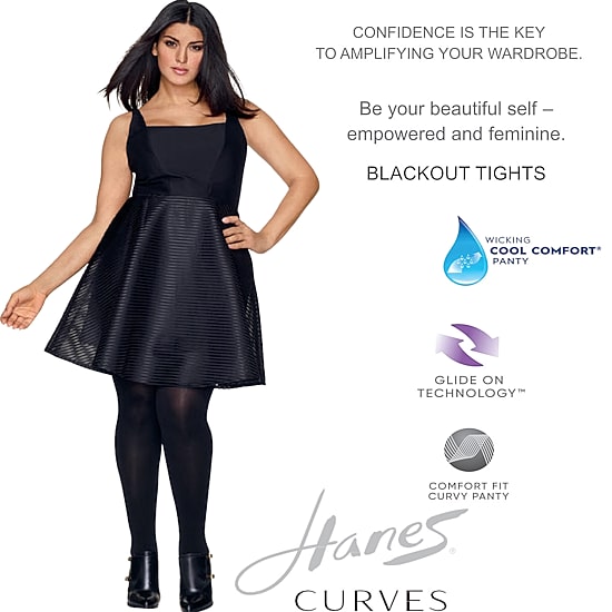 Hanes Womens Curves Moisture Wicking Plus Tights