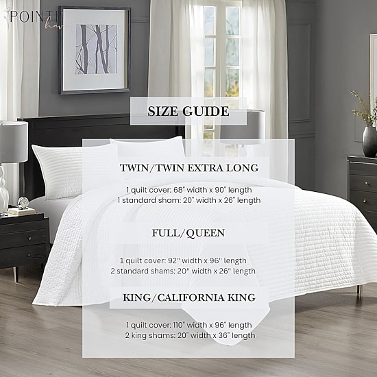 Pointehaven Velvet Channel Design Oversized Quilt Set