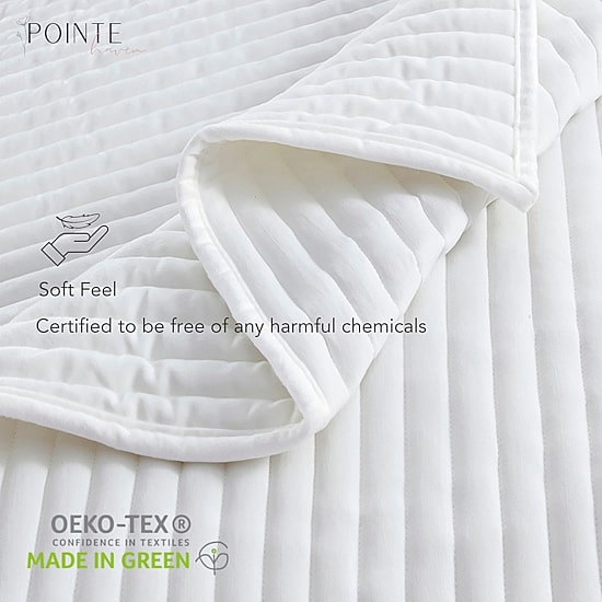 Pointehaven Velvet Channel Design Oversized Quilt Set