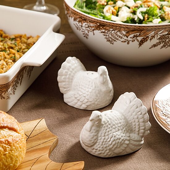 Martha Stewart Harvest Stoneware Turkey Salt & Pepper Shaker