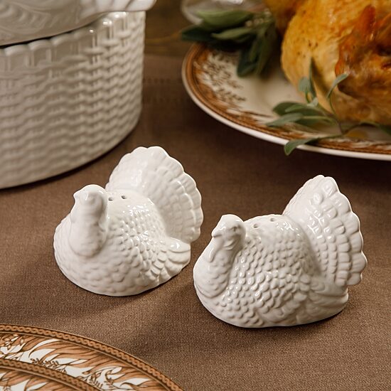 Martha Stewart Harvest Stoneware Turkey Salt & Pepper Shaker