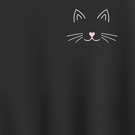 Cat Face Womens Crew Neck Long Sleeve Sweatshirt