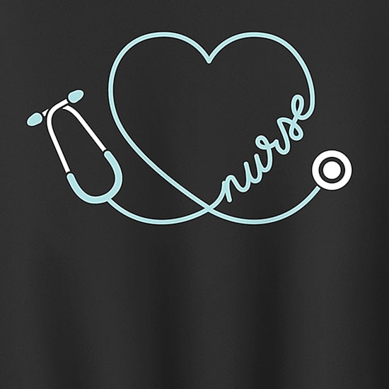 Nurse Heart Womens Crew Neck Long Sleeve Sweatshirt