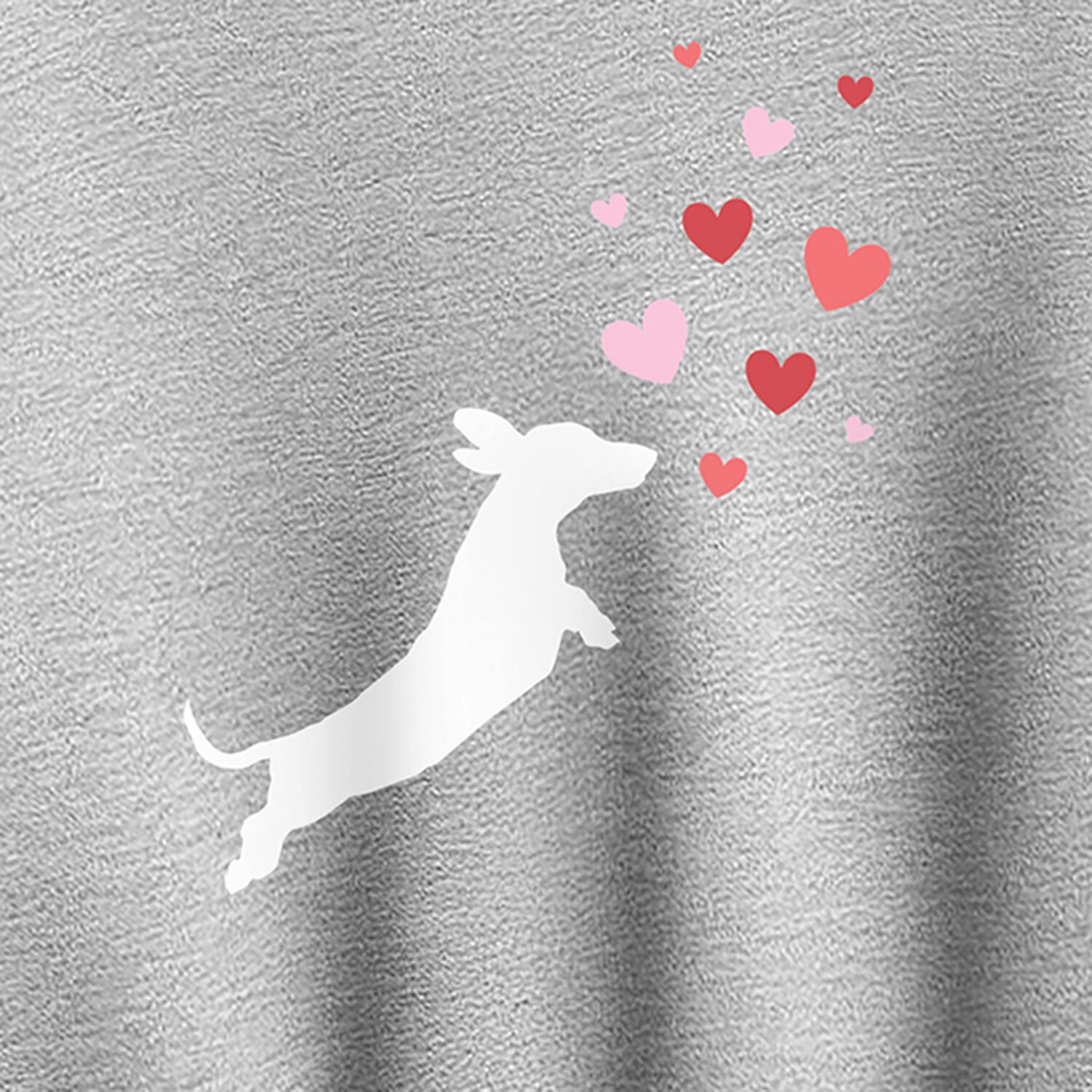 Dachsund Hearts Womens Crew Neck Long Sleeve Sweatshirt