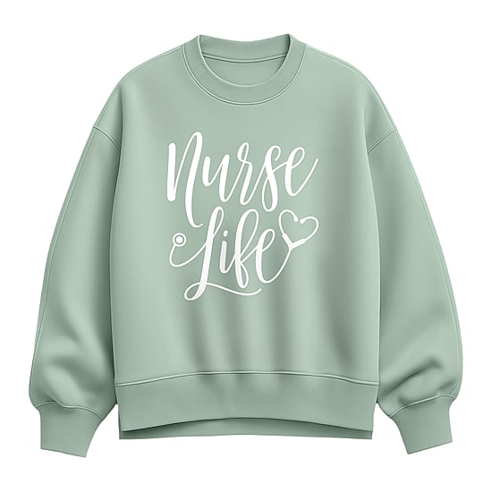 Nurse Life Womens Crew Neck Long Sleeve Sweatshirt