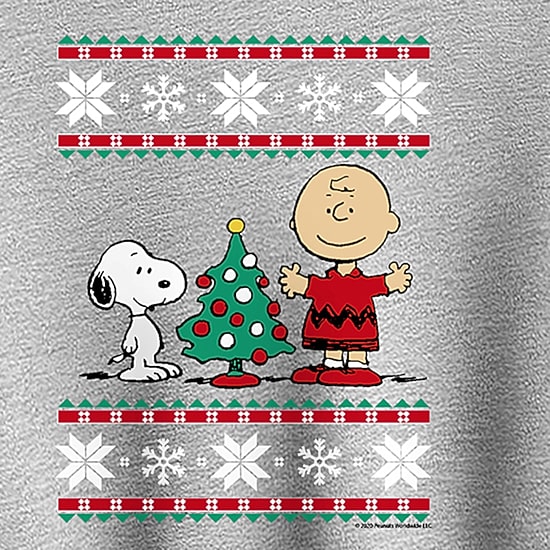 Christmas Sweater Womens Crew Neck Long Sleeve Peanuts Sweatshirt