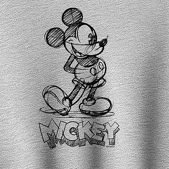 Womens Crew Neck Long Sleeve Mickey Mouse Sweatshirt