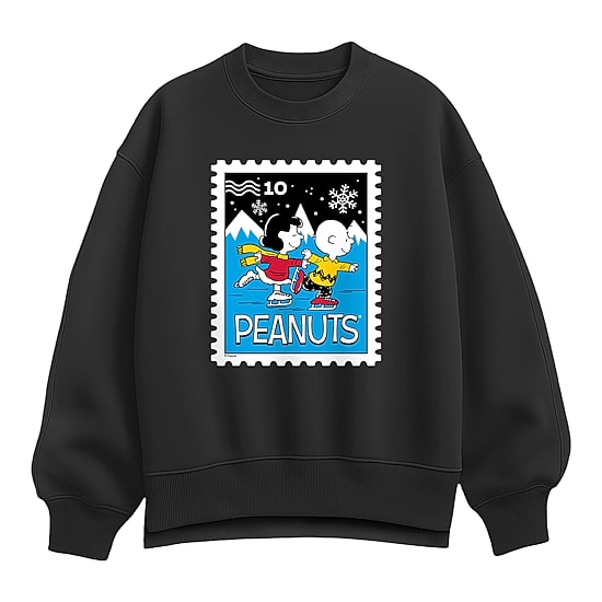 Charlie Lucy Skating Womens Crew Neck Long Sleeve Peanuts Sweatshirt