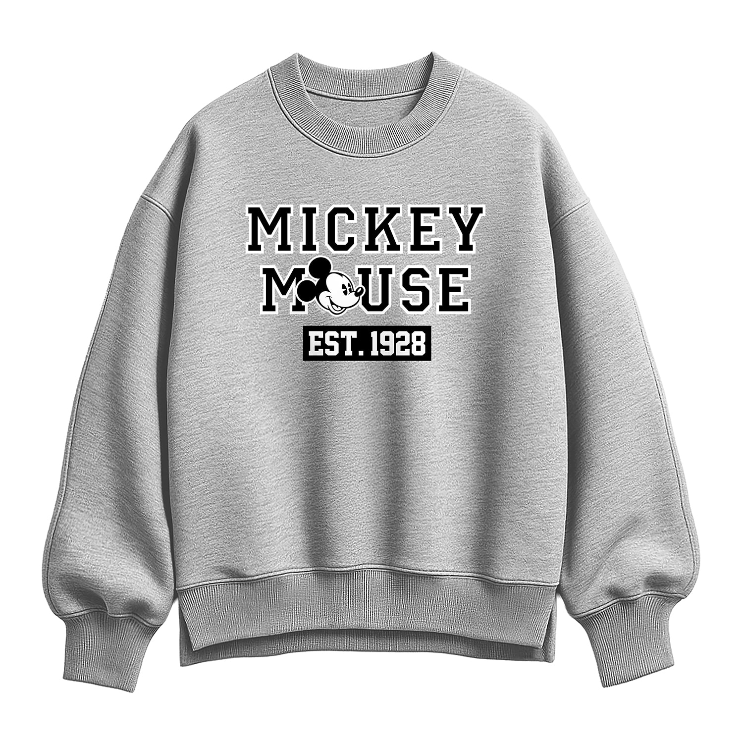 Mouse Womens Crew Neck Long Sleeve Mickey Sweatshirt
