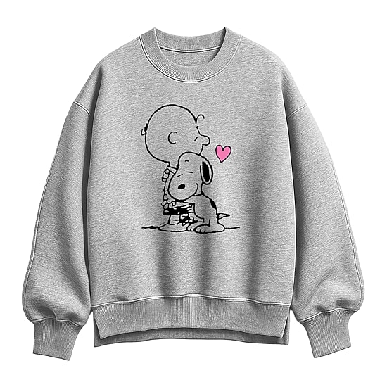 Charlie Hug Womens Crew Neck Long Sleeve Snoopy Sweatshirt