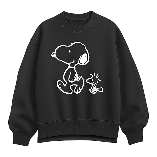 Walking Chalk Womens Crew Neck Long Sleeve Snoopy Sweatshirt