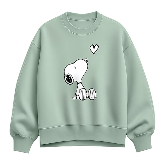 Womens Crew Neck Long Sleeve Snoopy Sweatshirt