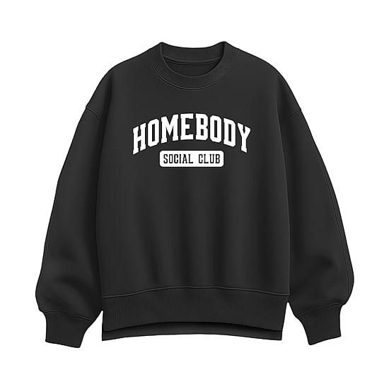 Homebody Social Club Womens Crew Neck Long Sleeve Sweatshirt