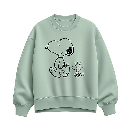 Womens Crew Neck Long Sleeve Peanuts Sweatshirt