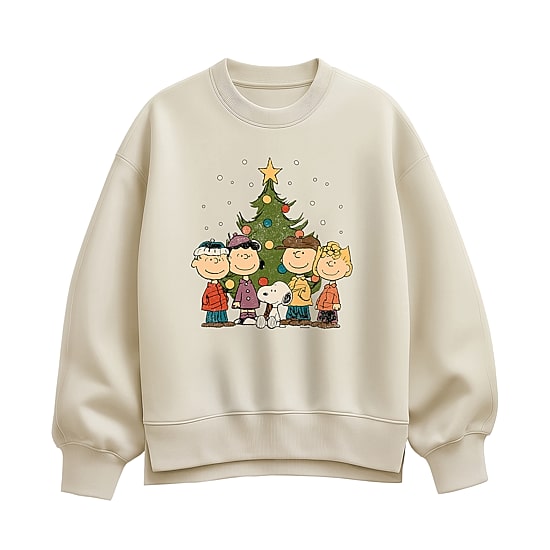 Womens Crew Neck Long Sleeve Peanuts Sweatshirt