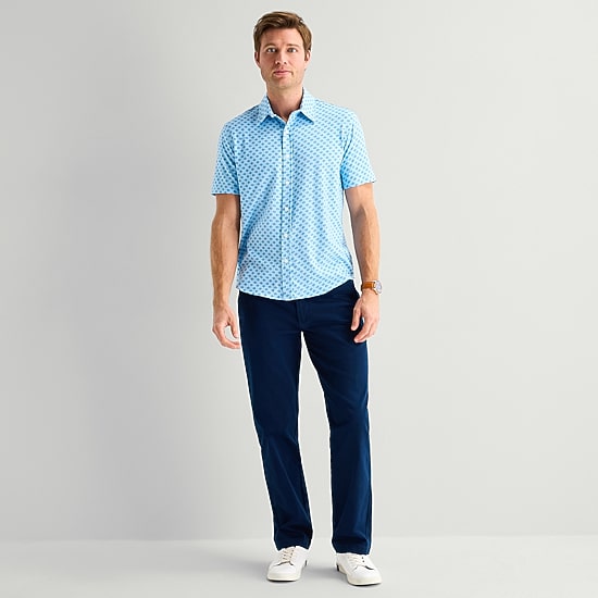St. John's Bay Mens Short Sleeve Classic Fit Button-Down Shirt
