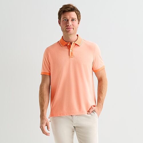 St. John's Bay Essential Oxford Mens Classic Fit Short Sleeve Polo Shirt, Small, Orange