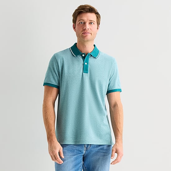 St. John's Bay Essential Oxford Mens Classic Fit Short Sleeve Polo Shirt