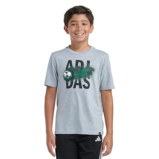 adidas Big Kid Boys Crew Neck Short Sleeve Regular Fit Graphic T-Shirt