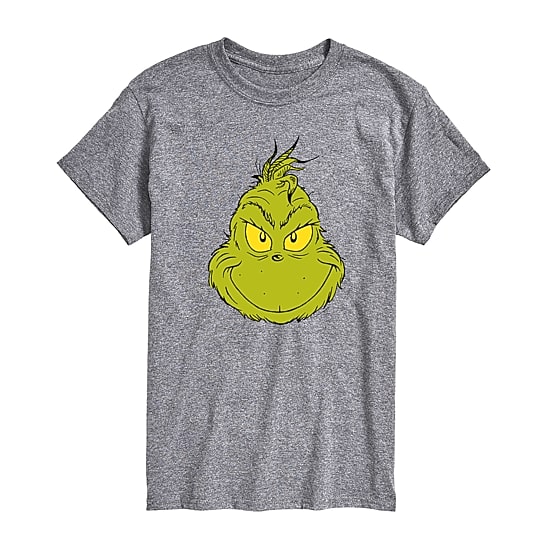 Mens Crew Neck Short Sleeve Regular Fit Grinch Big and Tall Graphic T-Shirt