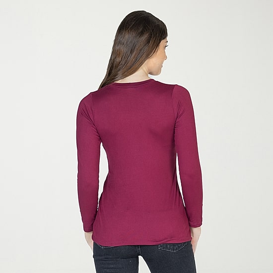 24seven Comfort Apparel Womens Scoop Neck Long Sleeve T-Shirt