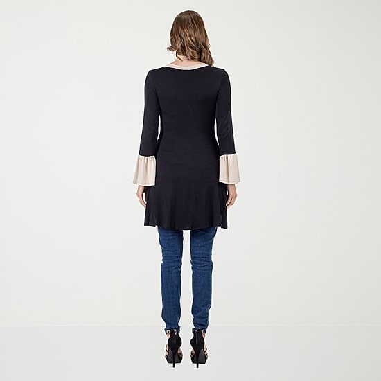 24seven Comfort Apparel Womens Scoop Neck Long Sleeve Tunic Top