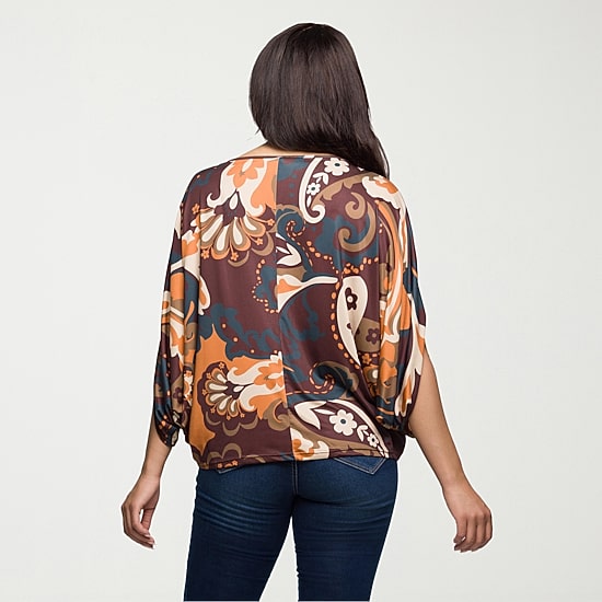 24seven Comfort Apparel Womens Boat Neck Long Sleeve Blouse