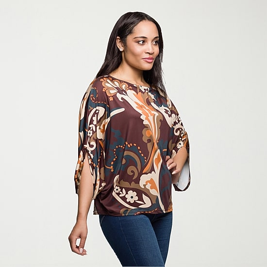 24seven Comfort Apparel Womens Boat Neck Long Sleeve Blouse